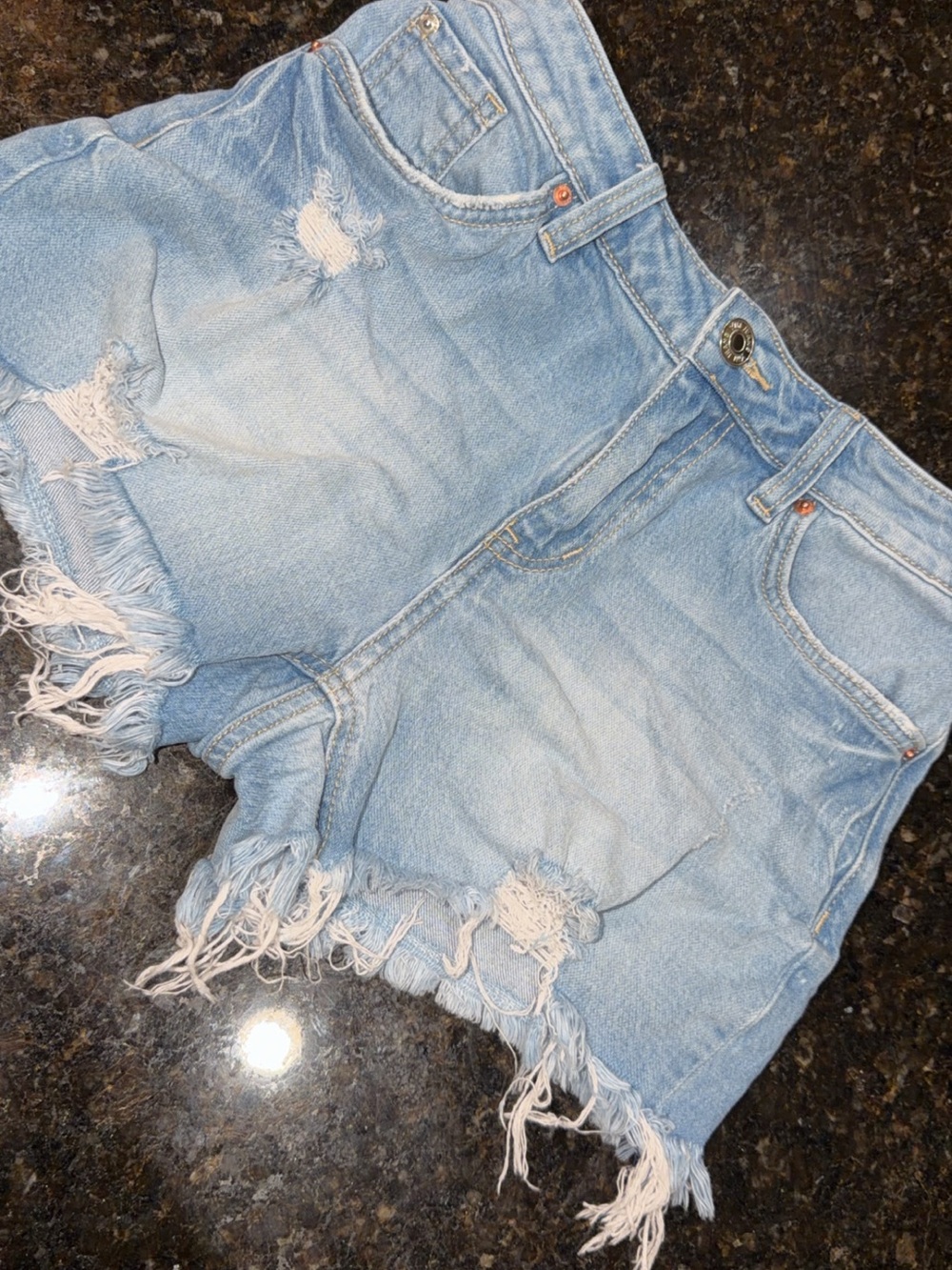 Light Blue Distressed Denim Women's Shorts